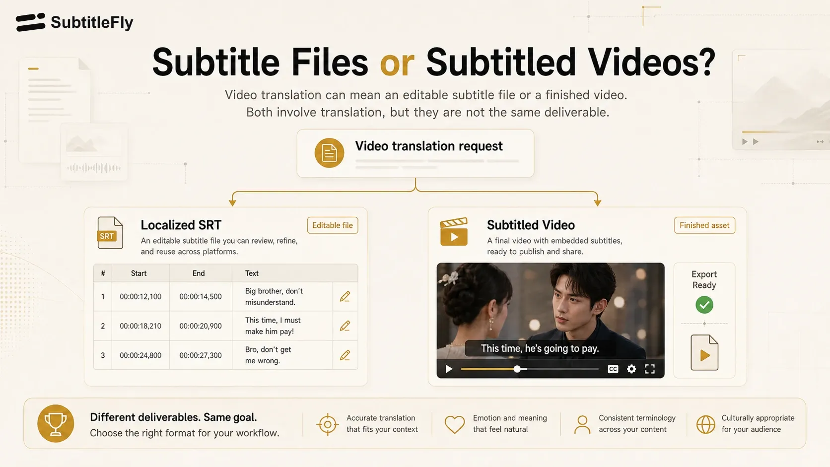 Subtitle files or subtitled videos